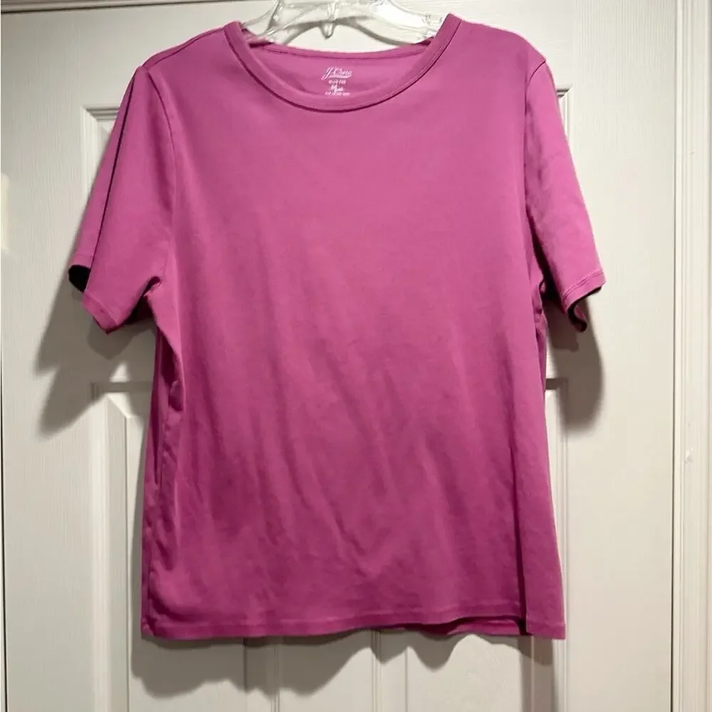 J Crew Slub Cotton Tee Pink Short Sleeve Shirt G1438 Top Plus Size Fit 2X